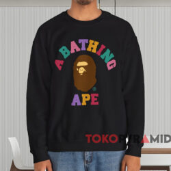 A Bathing Ape Colors College T shirt Black Sweatshirt