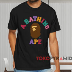 A Bathing Ape Colors College T shirt Black T shirt