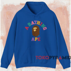 A Bathing Ape Colors College T shirt Blue Hoodie