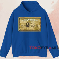 A Bathing Ape October's Very Own Bape X Ovo Card T shirt Blue Hoodie