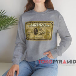 A Bathing Ape October's Very Own Bape X Ovo Card T shirt Grey Sweatshirt