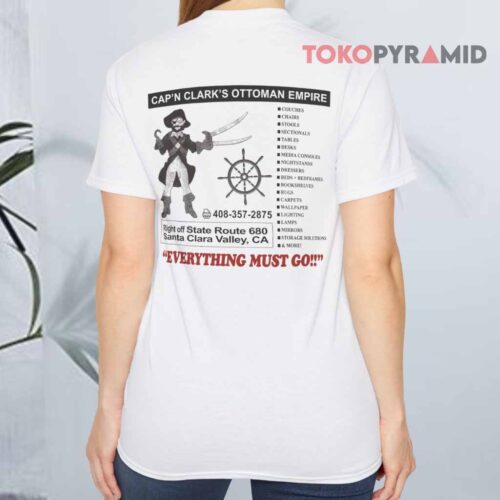 A24 Backrooms Cap'n Clark's Ottoman Empire T shirt Back