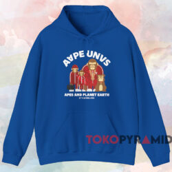 Aape Unvs Apes And Planet Earth T-shirt 2 Aape Unvs Apes And Planet Earth T shirt Blue Hoodie