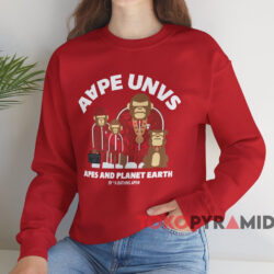 Aape Unvs Apes And Planet Earth T-shirt 3 Aape Unvs Apes And Planet Earth T shirt Red Sweatshirt