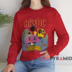 ACDC Beavis and Butt-Head World Tour 1996 T-shirt 4 Acdc Beavis And Butt head World Tour 1996 T shirt Red Sweatshirt