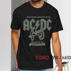 Acdc For Those About To Rock We Salute You British Tour 82 T shirt Black T shirt