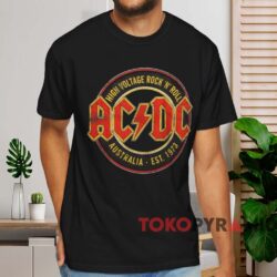 Acdc High Voltage Rock 'n' Roll Australia Est 1973 T shirt Black T shirt