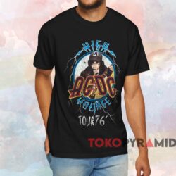 Acdc High Voltage Tour 76 T shirt Black T shirt