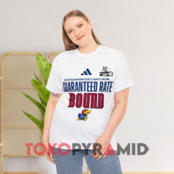 Kansas Jayhawks 2023 Guaranteed Rate Bound Shirt 2 Adidas Kansas Jayhawks 2023 Guaranteed Rate Bowl Bound White T shirt