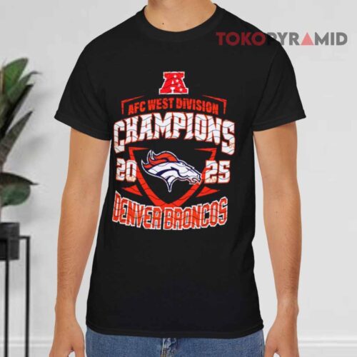 Afc West Champions 2025 Broncos Team Black T shirt
