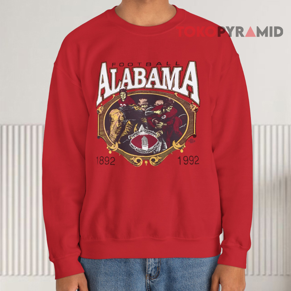 Alabama Crimson Roll Tide Football 1892 1992 Red Sweatshirt Alabama Crimson Roll Tide Football 1892 1992 Red Sweatshirt