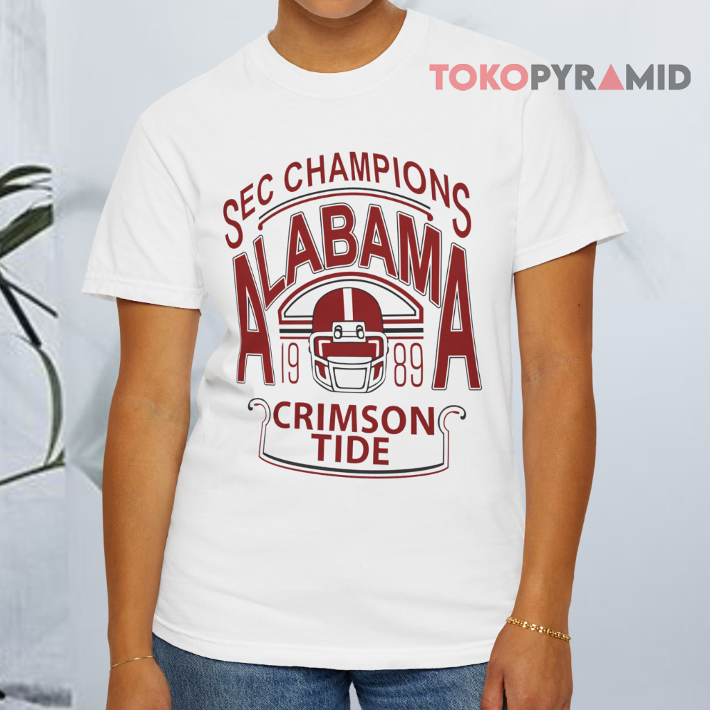 Alabama Crimson Tide 1989 Sec Champions White T shirt Alabama Crimson Tide 1989 Sec Champions White T shirt