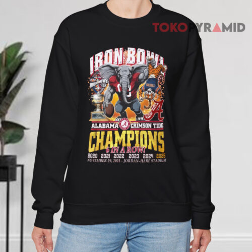 Alabama Crimson Tide Iron Bowl Champions 6 In A Row 2025 Sweatshirt Alabama Crimson Tide Iron Bowl Champions 6 In A Row 2025 Sweatshirt