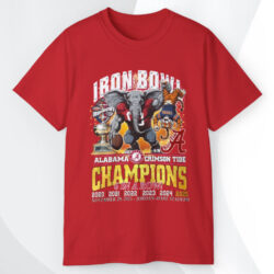 Alabama Crimson Tide Iron Bowl Champions 6 In A Row 2025 T shirt