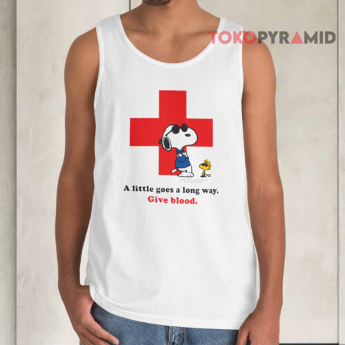 American Red Cross X Peanuts Snoopy A Little Goes A Long Way Give Blood Tank Top American Red Cross X Peanuts Snoopy A Little Goes A Long Way Give Blood Tank Top