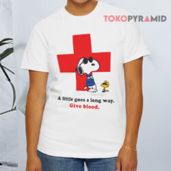 American Red Cross X Peanuts Snoopy A Little Goes A Long Way Give Blood White T shirt