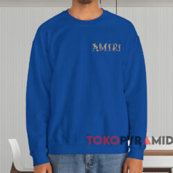 AMIRI MA Baroque Logo T-shirt 3 Amiri Ma Baroque Logo T shirt Blue Sweatshirt