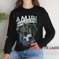 Amiri Pitbull Survival Of The Fittest T shirt Black Sweatshirt