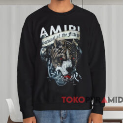Amiri Pitbull Survival Of The Fittest T shirt Black Sweatshirt