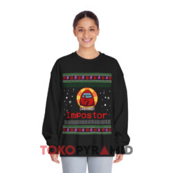 Among Us Silence Shhh Ugly Christmas Black Sweatshirt
