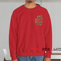 Anti Social Social Club White Picket Fence T shirt Red Sweatshirt