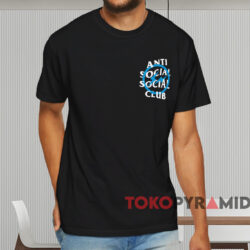 Anti Social Social Club X Fragment Blue Bolt T shirt Black T shirt