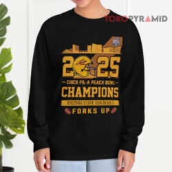 Arizona State Sun Devils Forks Up Chick-fil-A Peach Bowl Champions 2025 Shirt 4 Arizona State Sun Devils Forks Up Chick fil a Peach Bowl Champions 2025 Long sleeved