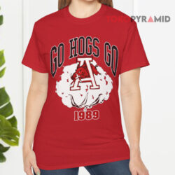 Arkansas Razorbacks Go Hogs Go 1989 Red T shirt