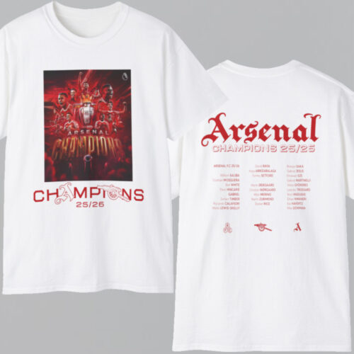 Arsenal Champions Squad 25 26 Poster T shirt