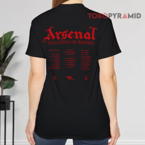 Arsenal Champions Squad 25 26 Poster T shirt bAck