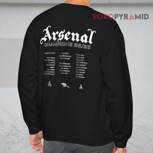 Arsenal Champions Squad 25 26 Sweatshirt Back Arsenal Champions Squad 25 26 Sweatshirt Back