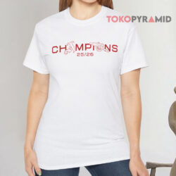 Arsenal Champions Squad 25 26 T shirt front