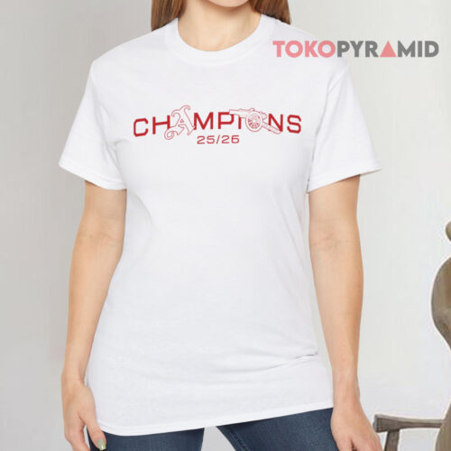 Arsenal Champions Squad 25 26 T shirt front Arsenal Champions Squad 25 26 T shirt front