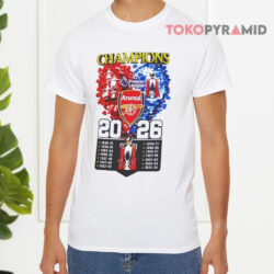 Arsenal Fc Champions Premier League 2026 White T shirt