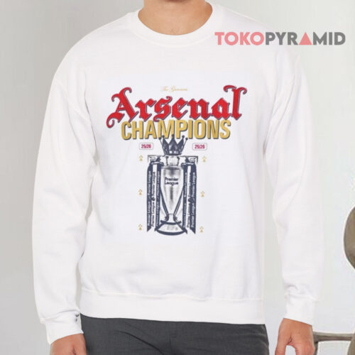 Arsenal Premier League Champions 25 26 Sweatshirt Front Arsenal Premier League Champions 25 26 Sweatshirt Front