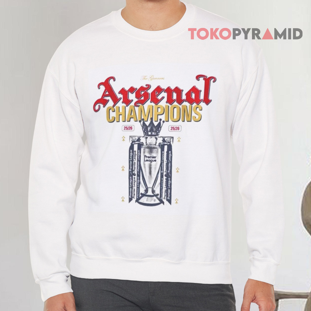 Arsenal Premier League Champions 25 26 Sweatshirt Front Arsenal Premier League Champions 25 26 Sweatshirt Front