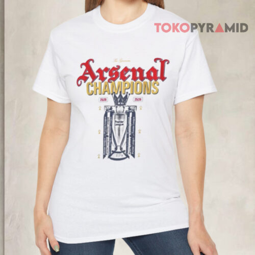 Arsenal Premier League Champions 25 26 T shirt Front Arsenal Premier League Champions 25 26 T shirt Front