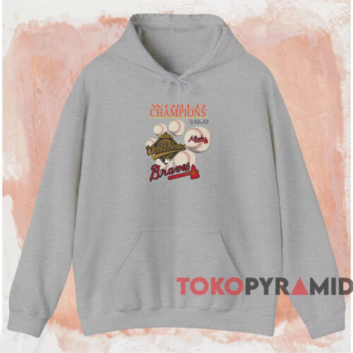 Atlanta Braves 1995 World Champions Shirt Grey Hoodie Atlanta Braves 1995 World Champions Shirt Grey Hoodie