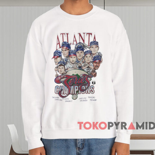 Atlanta Braves 1995 World Series Champions Caricature Shirt White Sweatshirt Atlanta Braves 1995 World Series Champions Caricature Shirt White Sweatshirt