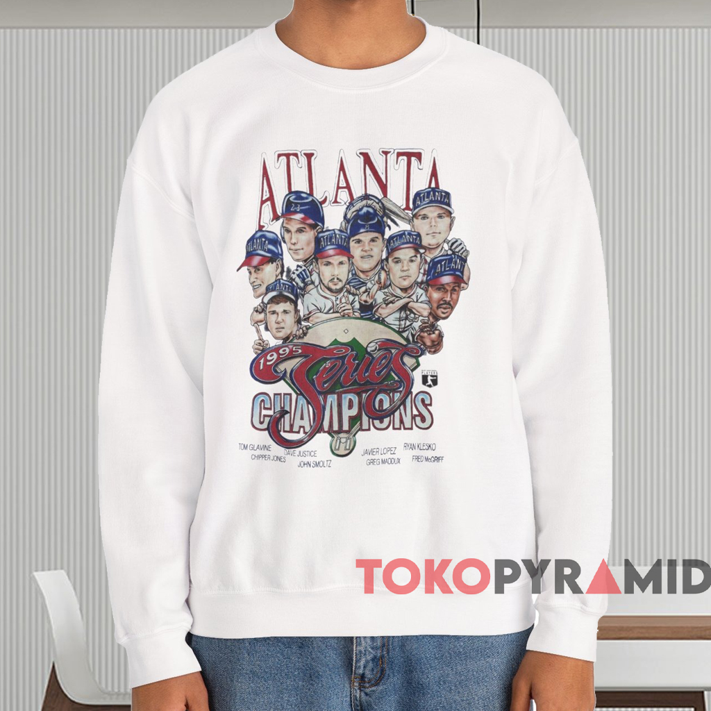 Atlanta Braves 1995 World Series Champions Caricature Shirt White Sweatshirt Atlanta Braves 1995 World Series Champions Caricature Shirt White Sweatshirt