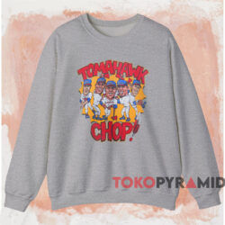 Atlanta Braves Tomahawk Chop Caricature Shirt 3 Atlanta Braves Tomahawk Chop Caricature Shirt Grey Sweatshirt