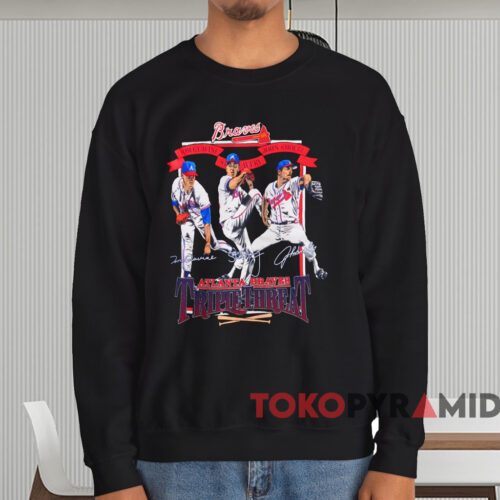 Atlanta Braves Triple Threat Glavine Avery Smoltz Shirt Black Sweatshirt Atlanta Braves Triple Threat Glavine Avery Smoltz Shirt Black Sweatshirt