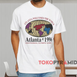 Atlanta Welcomes The World 1996 Olympic T shirt White T shirt