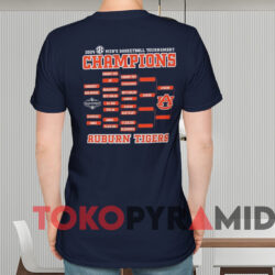 Auburn Tigers 2024 Sec Men’s Basketball Conference Tournament Champions Bracket Shirt Navy T shirt