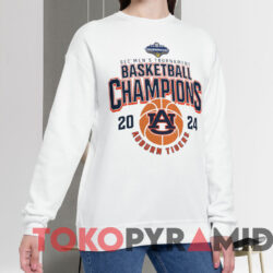 Auburn Tigers 2024 Sec Men's Tournament Basketball Champions Shirt White Sweatshirt