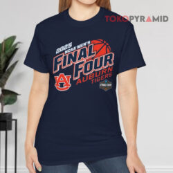 Auburn Tigers Champion 2025 NCAA Men's Final Four Shirt 4 Auburn Tigers Champion 2025 Ncaa Men's Final Four Navy T shirt
