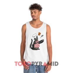 B Kliban Cat Chef Cooking Hawaii White Tank Top