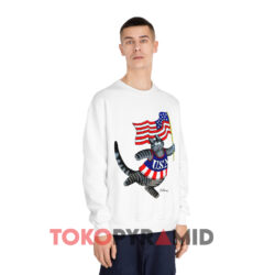 B. Kliban Cat Crazy Olympics USA Shirt 4 B Kliban Cat Crazy Olympics Usa White Sweatshirt