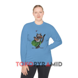 B Kliban Cat Hula Hawaii Blue Long sleeved