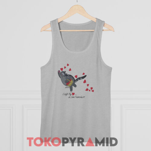 B Kliban Cat I Left My Heart In Grey Tank Top B Kliban Cat I Left My Heart In Grey Tank Top